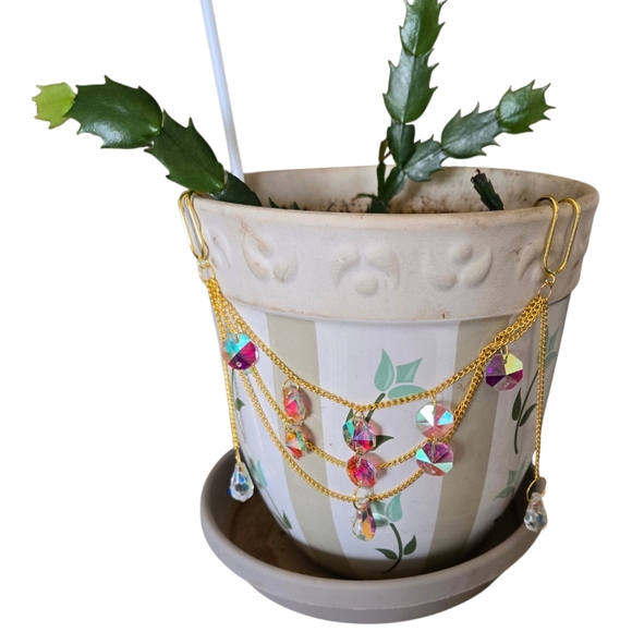 Hand Crafted Other - Boho Crystal Plant Pot Suncatcher • Handmade Sunlight Decor. 228